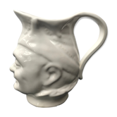Ancien pichet céramique blanche forme tête années 70 vintage