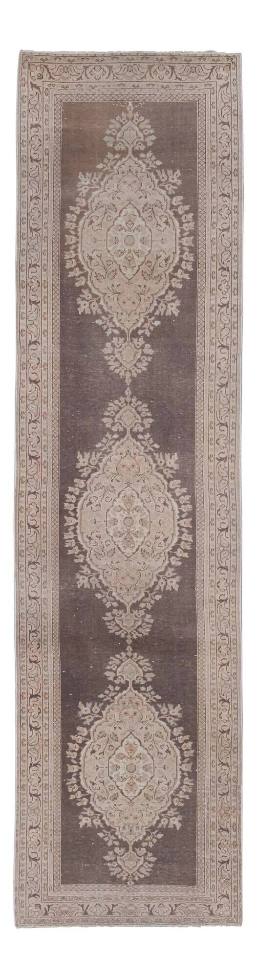 Vintage Turkish hallway rug 91x355 cm