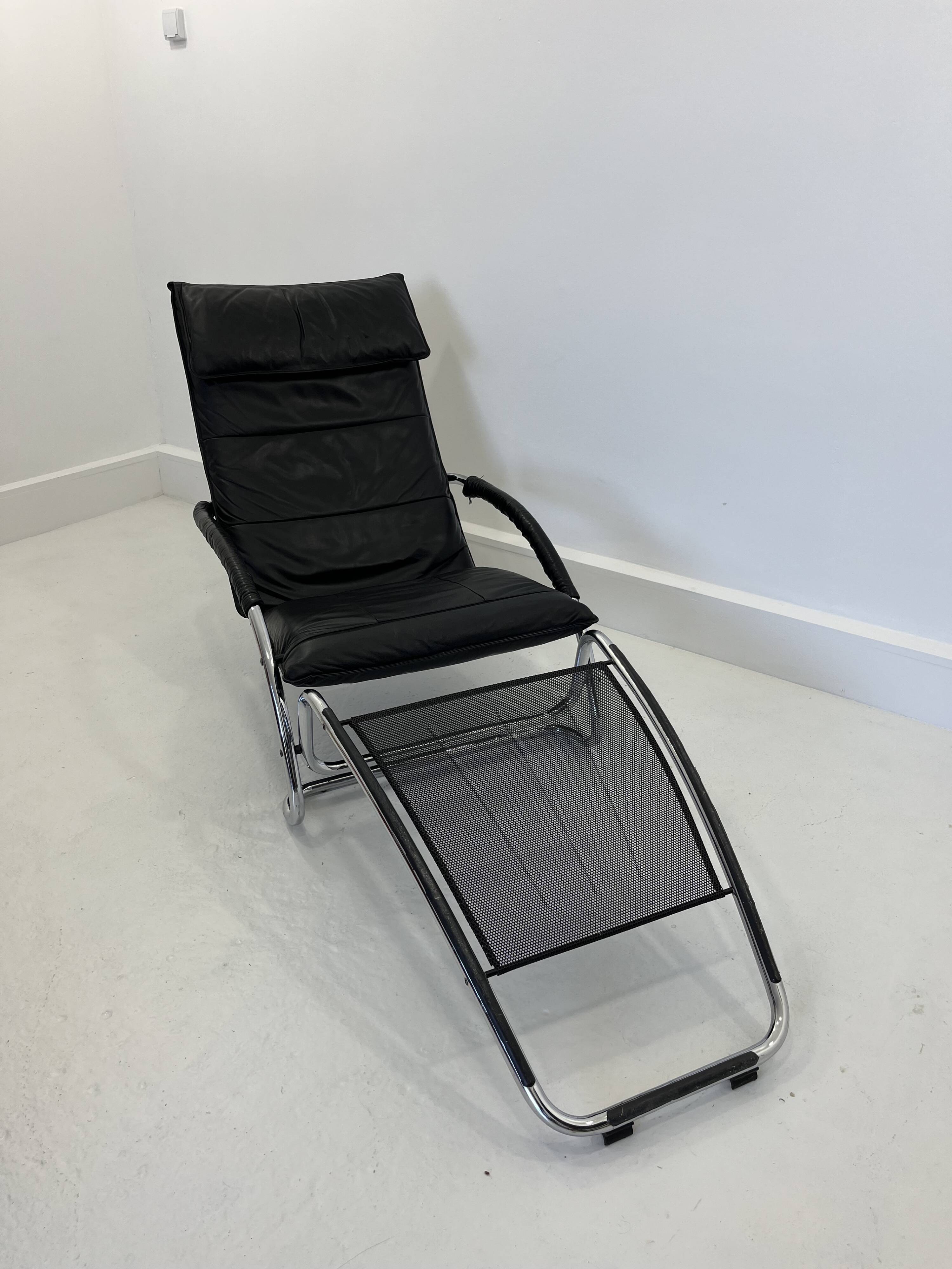 Fauteuil à bascule en cuir par Jochen Hoffman, années 1990