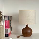 Stoneware and woven jute lamp