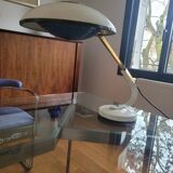 Lampe Ferdinand Solere avec son réflecteur bleu, années 50