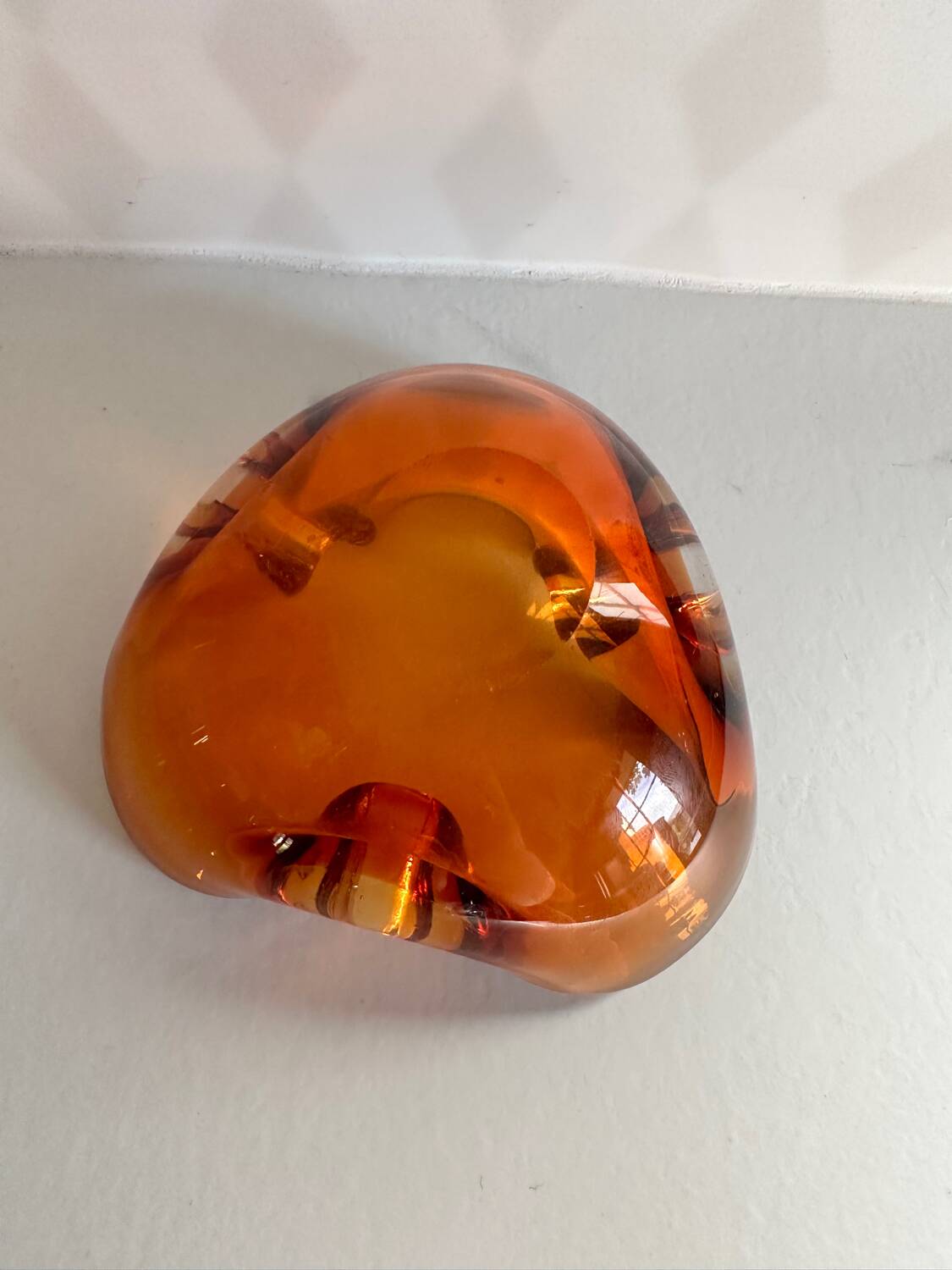 Vide poche cendrier Murano Sommerso Orange