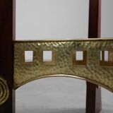 Art Nouveau Pedestal in wood and brass, Belgium, ca. 1910