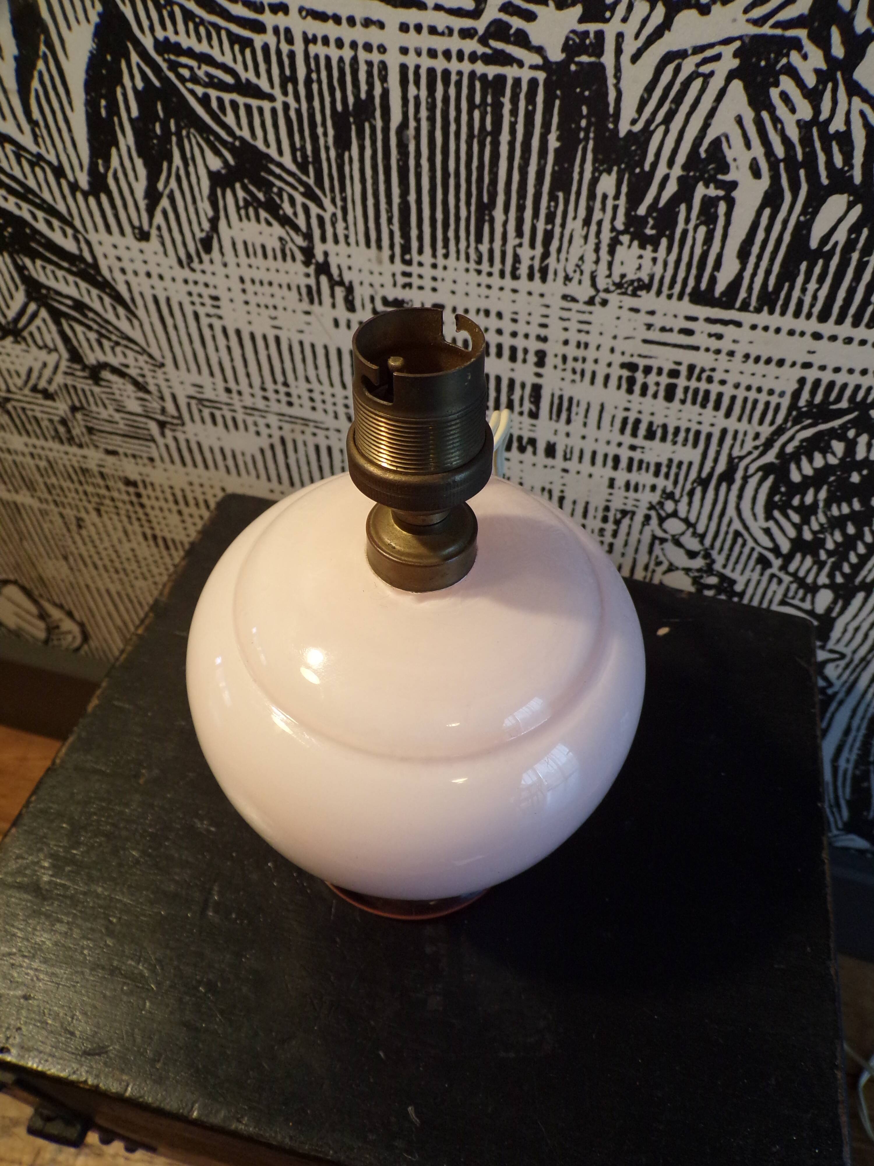 Pink glass lamp, 1930s