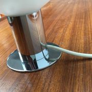 Lampe de table en chrome et verre de l'ère spatiale du milieu du siècle