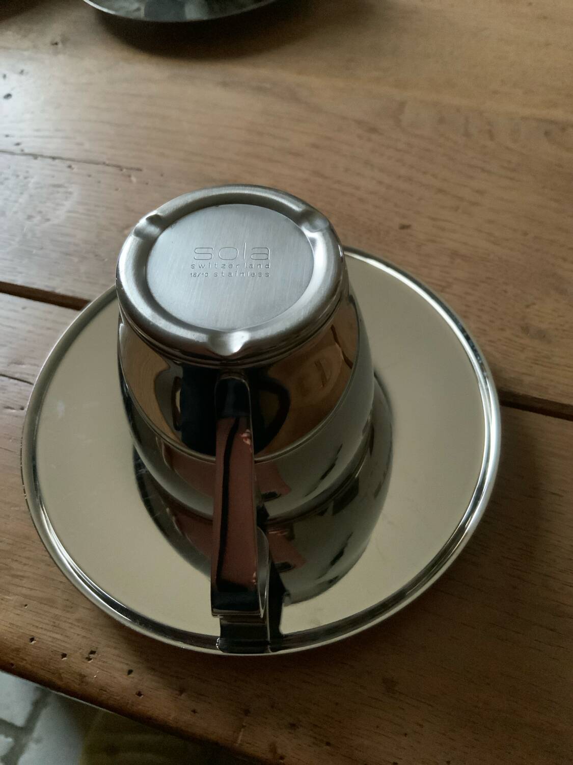 Set of 6 "Space Age" mirror polished stainless steel espresso cups - Sola Swi
