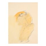 "Sitting, hands in front of eyes" by Daniel Arnaison