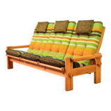 Rainbow Color Yngve Ekstrom Pinewood 3-Seat Dymling Sofa for Swedese 1970s