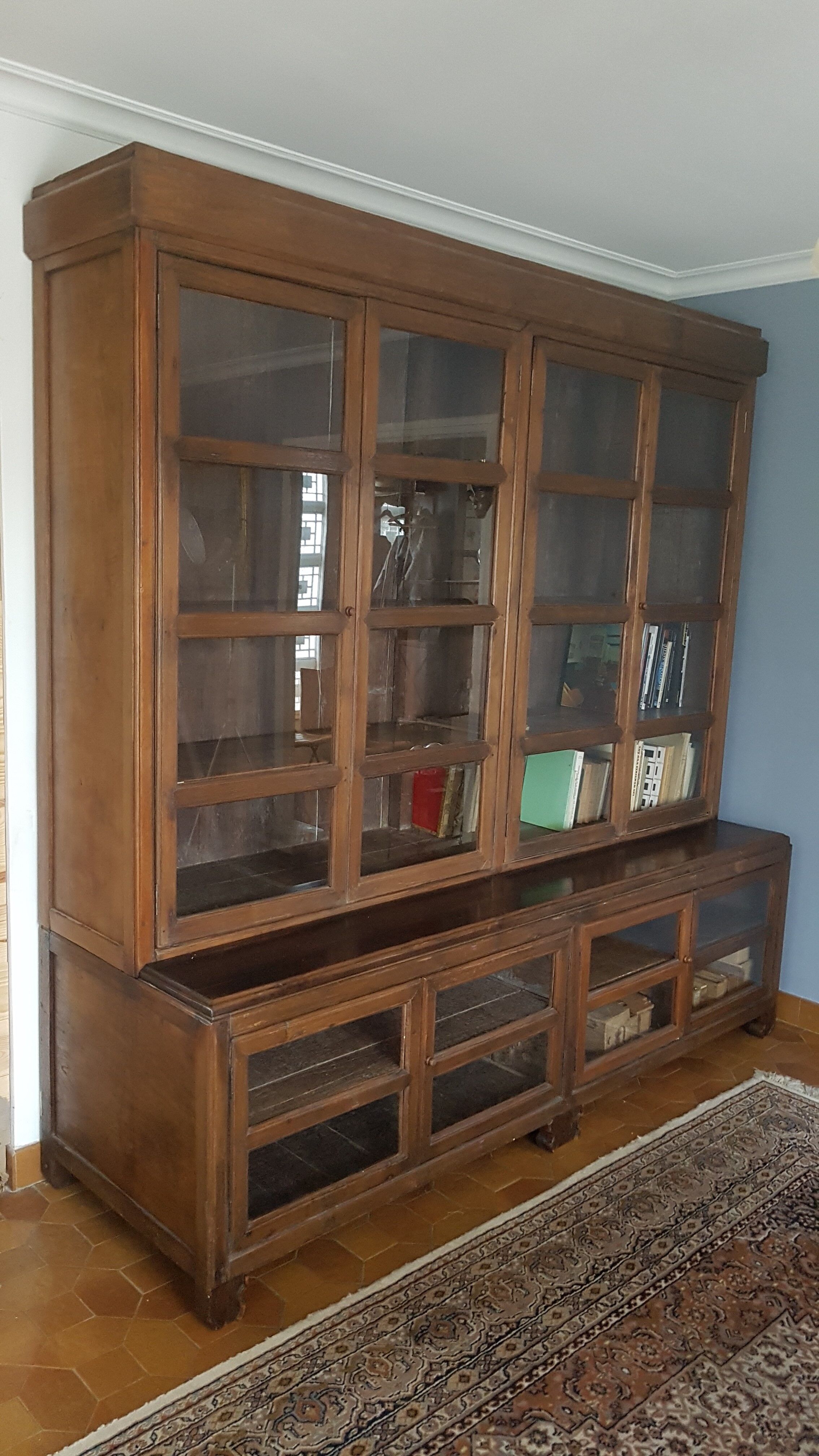 Former walnut pharmacist's furniture 1900