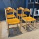Set of 4 modernist light wood chairs from France, 1990s