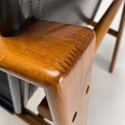 Mid-Century Armchairs in Wood & Leather attributed to Tarcisio Colzani, Italy, 1960s