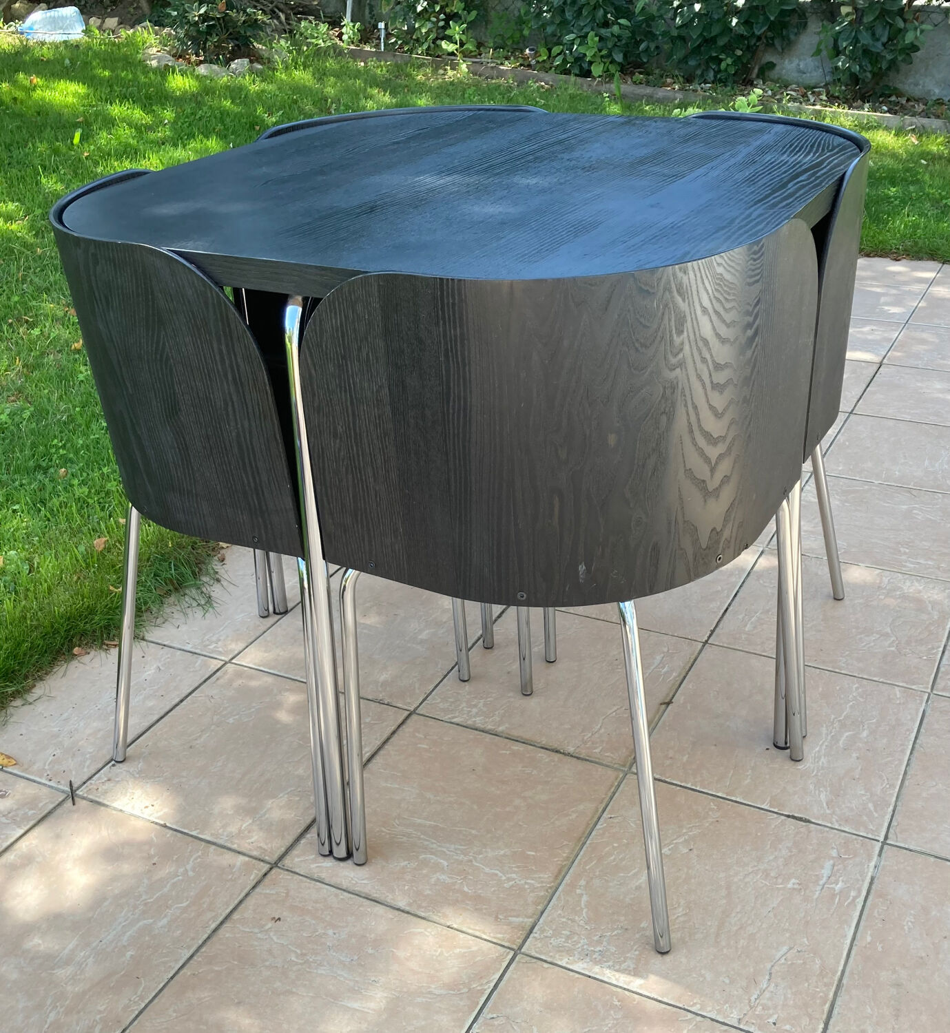 Black set fusion for ikea 1 table with 4 chairs
