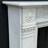 Louis XVI Style Fireplace In Carrara Marble Circa 1880