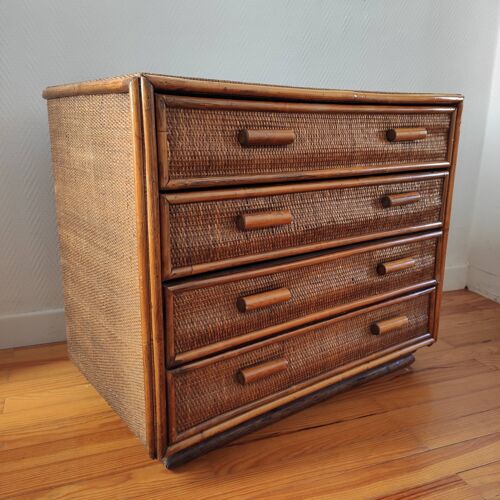 Rattan chest of drawers