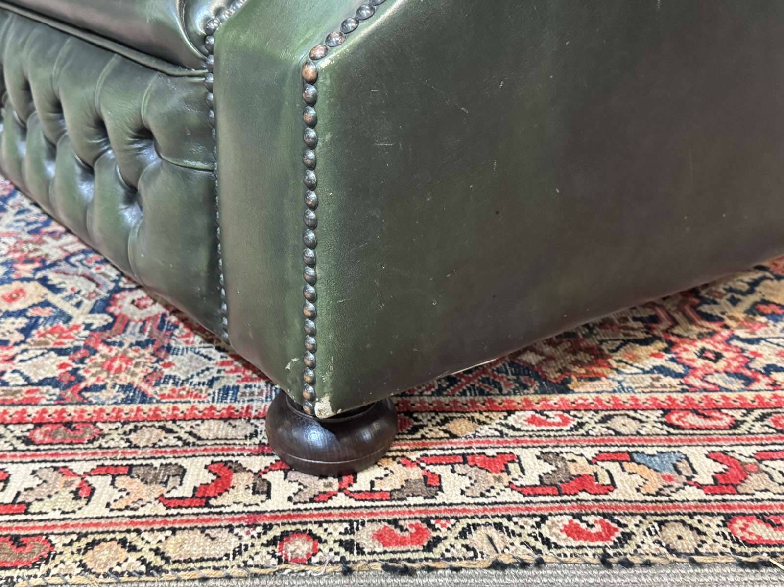1970s leather Chesterfield three-seater sofa
