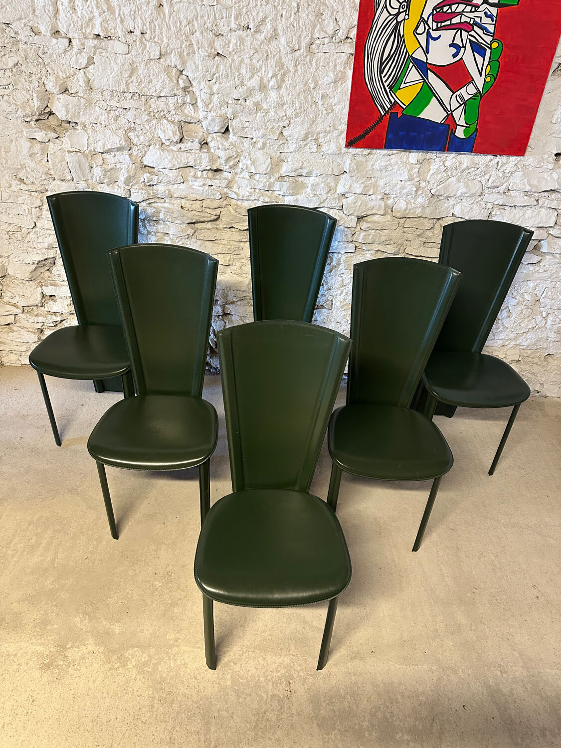 6 Roche Bobois chairs, 1980s vintage