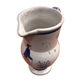Old pitcher with Breton decoration, Quimper earthenware, HB Quimper