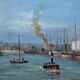 Painting "Harbour Scene", oil on canvas, signed F. Nicoli – 20th century