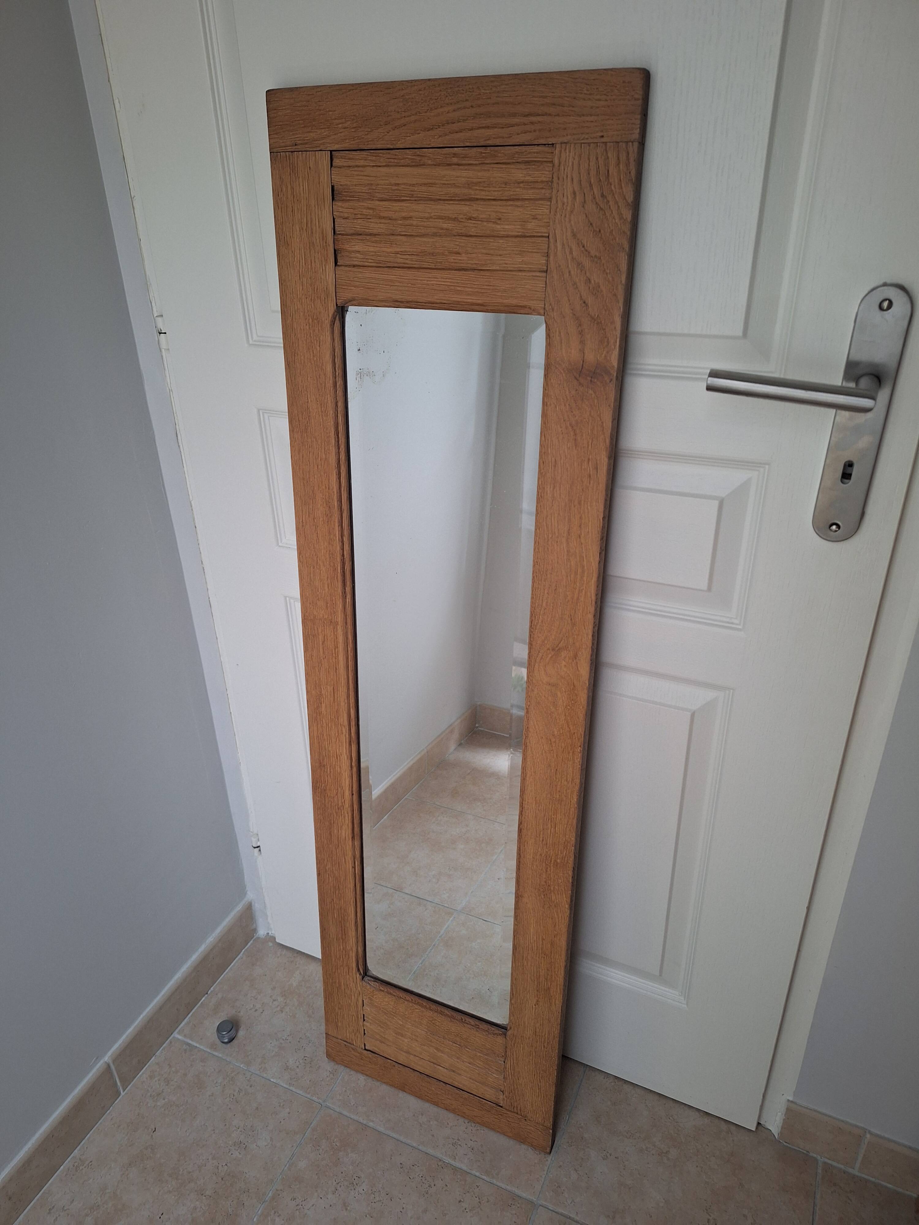 Miroir biseauté ancien bois 130 cm
