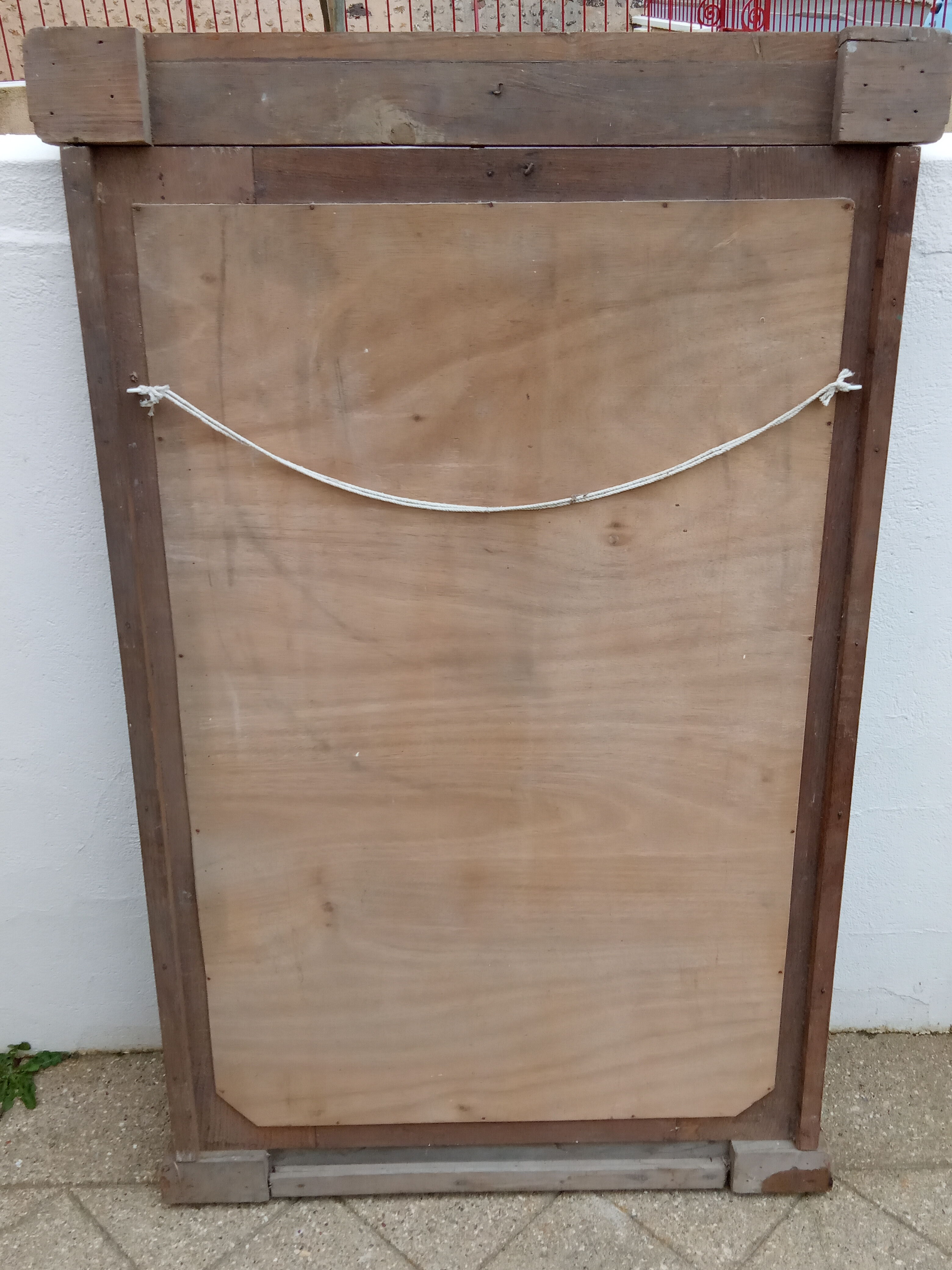 Art-Deco trumeau mirror in oak 79×124 cm