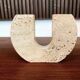 Italian brutalist candleholder by Fratelli Mannelli for Travertino di Rapolano, 1970s