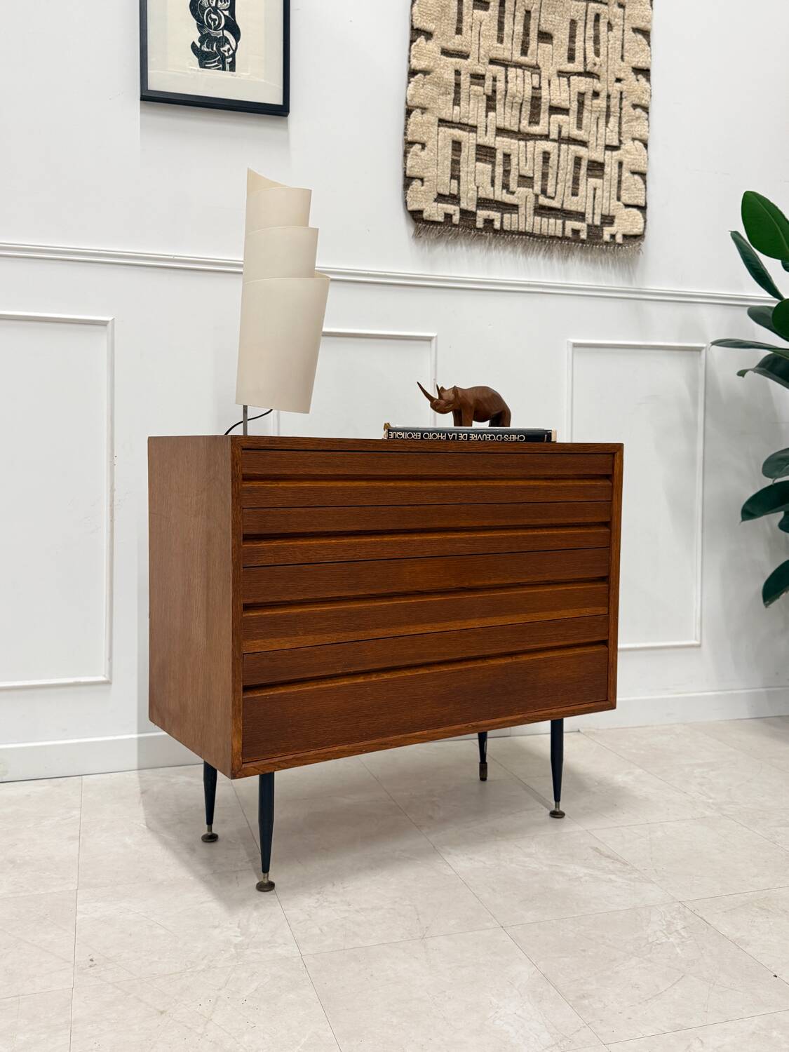 Teak chest of drawers