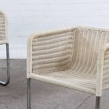 Lot de 2 fauteuils Tecta D44 à piétement luge Vintage design Bauhaus