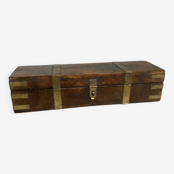 Wood and brass pencil box