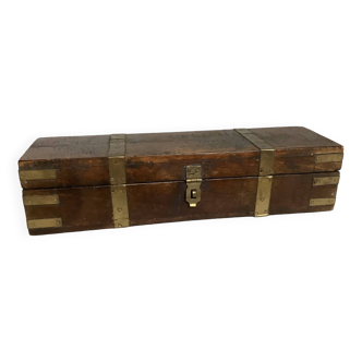 Wood and brass pencil box