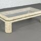 1980s coffee table in stone and glass marquetry