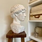 Whitewashed concrete bust - reproduction, detail of Michelangelo's "The Dying Slave"