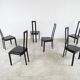 Set of 6 italian post modern dining chairs, 1980s