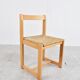 6 vintage oak and wicker dining chairs, 1960s