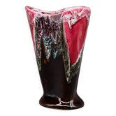 Large Vallauris fat lava polychrome vase – signed ceramic, circa 1960