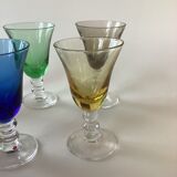 Set of 6 colored liquor glasses