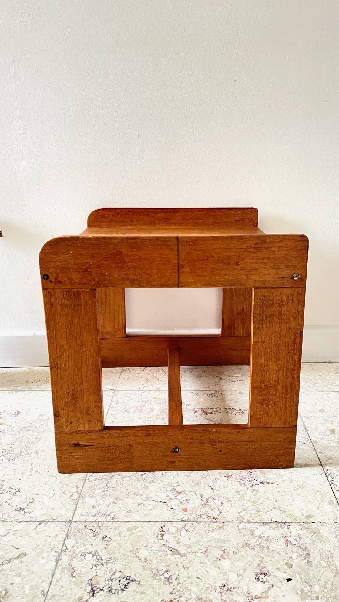 Geometric coffee table wood vintage honey