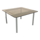 Vintage square coffee table in smoked glass and chrome metal from the 1970s.