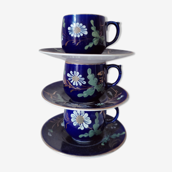 Set de 3 tasses à café bleu nuit Sarreguemines
