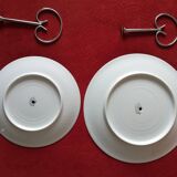Set of two white porcelain cake stands, former royal factory, Limoges