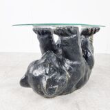 Sculptural black bear coffee table, 1970s