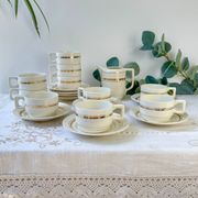 St Amand 10-person coffee service – Vintage white and gold porcelain