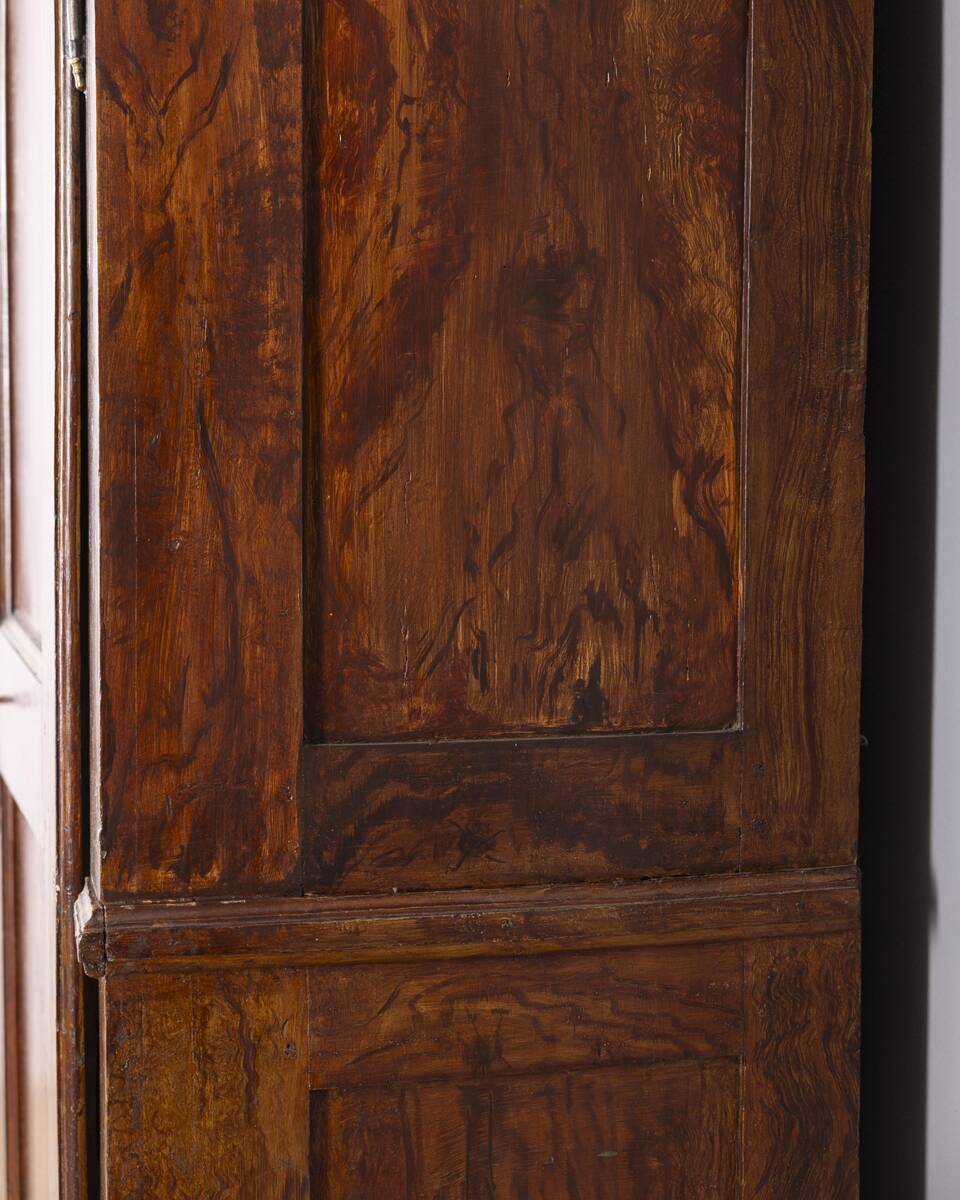 Classic Piedmontese walnut wardrobe from the early 18th century
