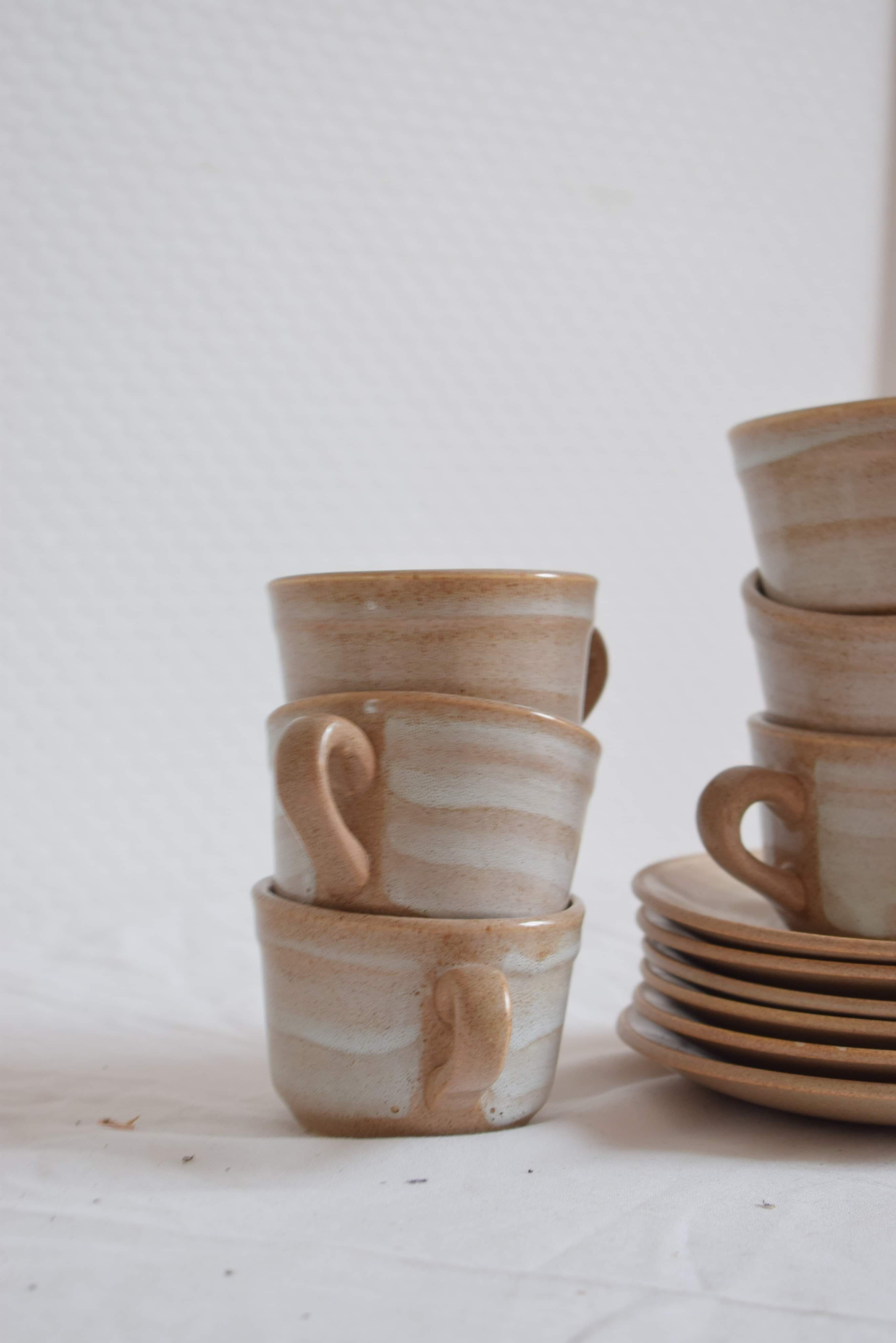 Lot de 6 tasses à café en grès
