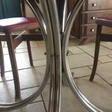 Round table from the 70's chrome and wood