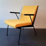 2 yellow 'Oase' lounge chairs with armrests by Wim Rietveld for Ahrend de Circel