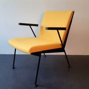 2 yellow 'Oase' lounge chairs with armrests by Wim Rietveld for Ahrend de Circel