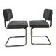 Pair of chrome and velvet chairs