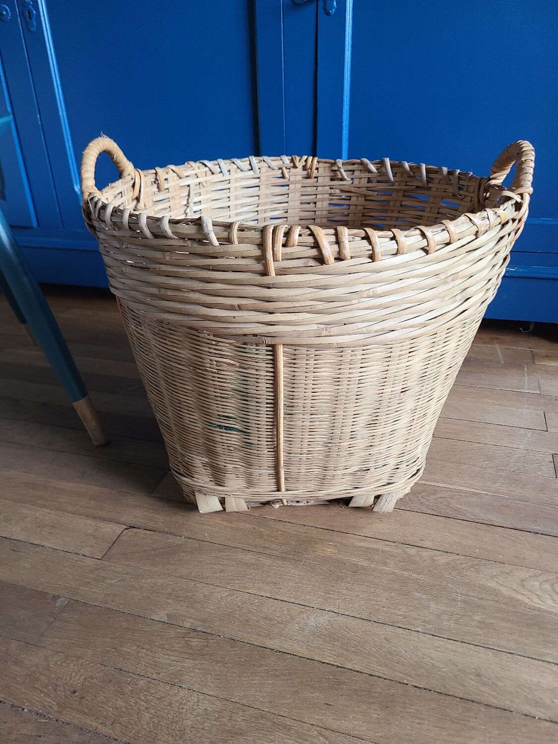 Basket, vintage woven wicker pot cover