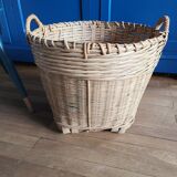 Basket, vintage woven wicker pot cover