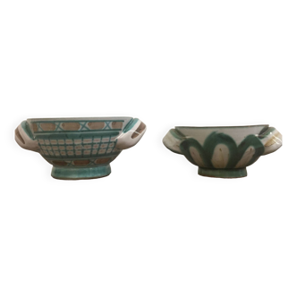 Duo of 60s ceramic bowls signed R. Picault